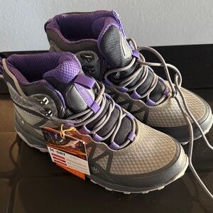 Women's Gray and Purple Hiking Boots